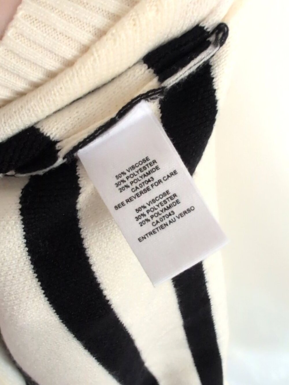 NWT For the Republic Cream Hooded Striped Sweater Size XL Casual Cozy Hoodie - Picture 4 of 5